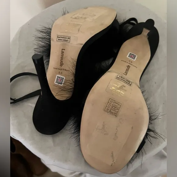 Larroude Marilyn Slingback Black Heels Shoes Size 39.5 $330