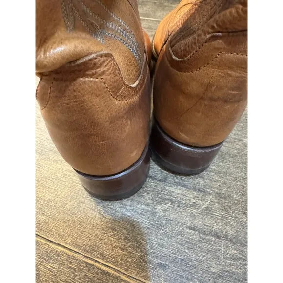Larry Mahan Cowboy boots Size 8 Women's Embroidered Leather Brown Western