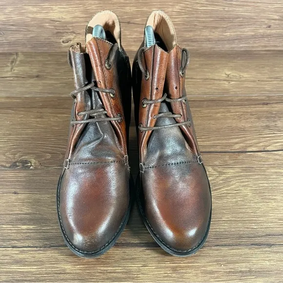 L’ARTISTE Juliane Brown Leather Heels Boots Booties Women’s Size 10 (41) Shoes