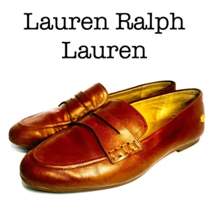 Lauren Ralph Lauren Adison Brown Leather Loafers Size 10