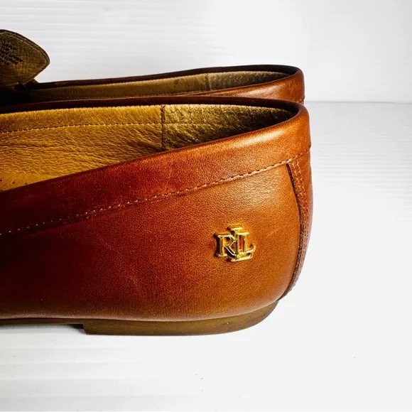 Lauren Ralph Lauren Adison Brown Leather Loafers Size 10