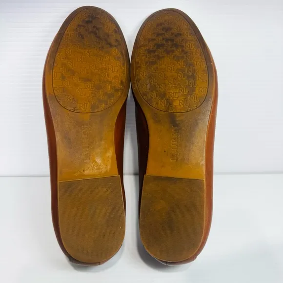 Lauren Ralph Lauren Adison Brown Leather Loafers Size 10