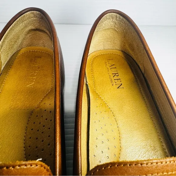 Lauren Ralph Lauren Adison Brown Leather Loafers Size 10