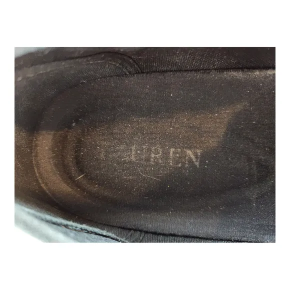 Lauren Ralph Lauren shoes womens sz 10 Jinny black white logo slip on loafers