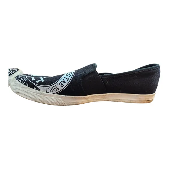 Lauren Ralph Lauren shoes womens sz 10 Jinny black white logo slip on loafers