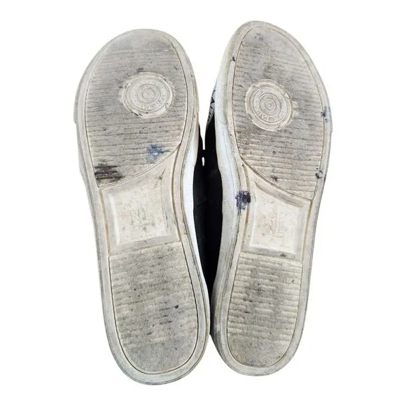 Lauren Ralph Lauren shoes womens sz 10 Jinny black white logo slip on loafers