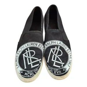 Lauren Ralph Lauren shoes womens sz 10 Jinny black white logo slip on loafers