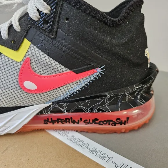 LeBron XV111 Low Nike, 8 Men's, White/ Bright  Crimson- Black
