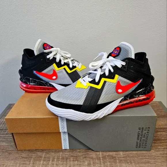 LeBron XV111 Low Nike, 8 Men's, White/ Bright  Crimson- Black