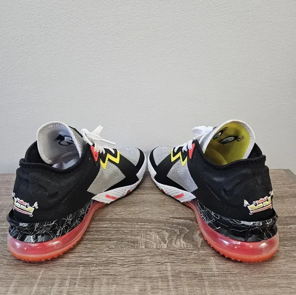 LeBron XV111 Low Nike, 8 Men's, White/ Bright  Crimson- Black