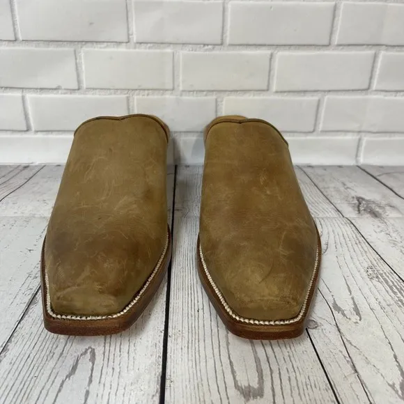 Leddy Vaquero Women’s boots size 10 Slide Brown Leather Cowboy Western Backless