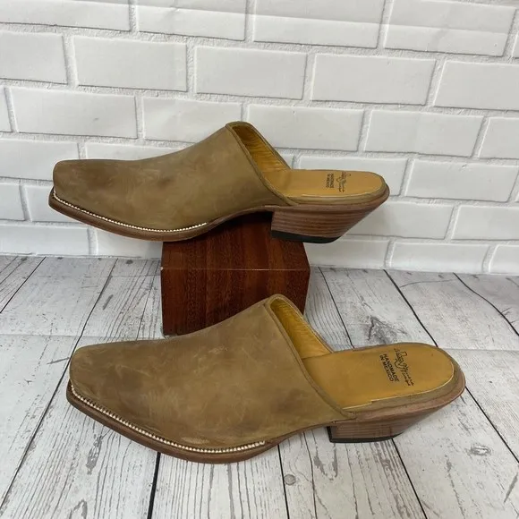Leddy Vaquero Women’s boots size 10 Slide Brown Leather Cowboy Western Backless