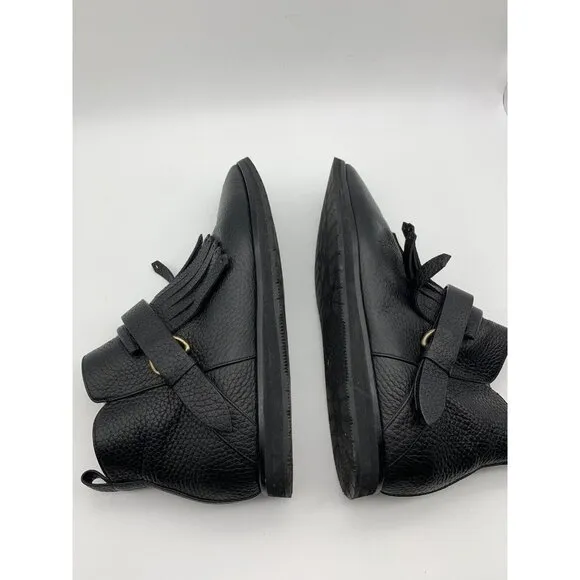 Lella Baldi Black Fringe Leather Ankle Boots EUR 36 US 5.5 - 6  Made in Italy