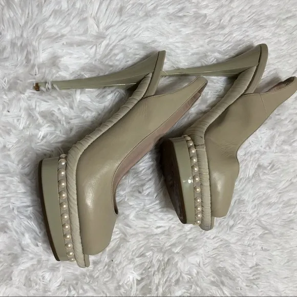Lesilla Womens Shoes 40 Pearl Embellished Heels