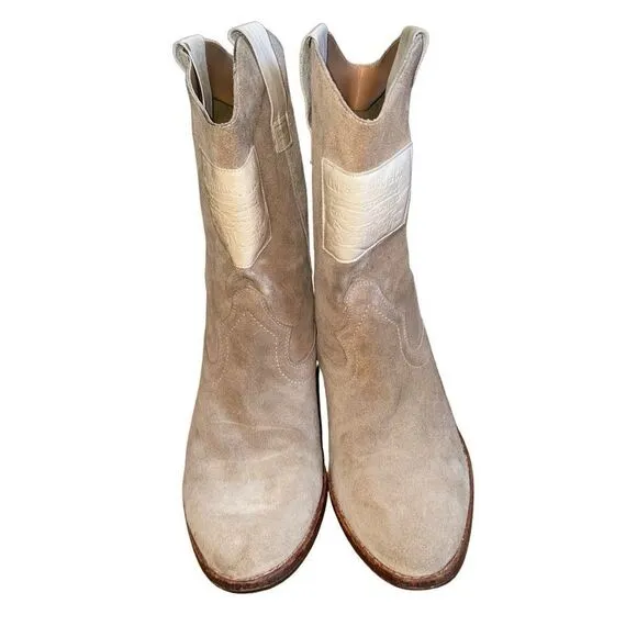 Levi's Vintage Western Leather Suede Tan Cowgirl Boots - Size 9
