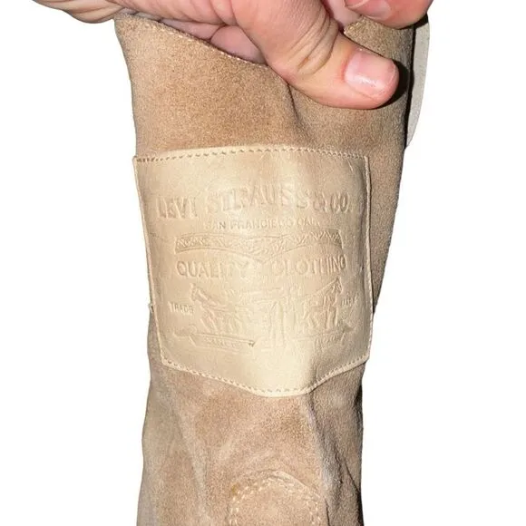Levi's Vintage Western Leather Suede Tan Cowgirl Boots - Size 9