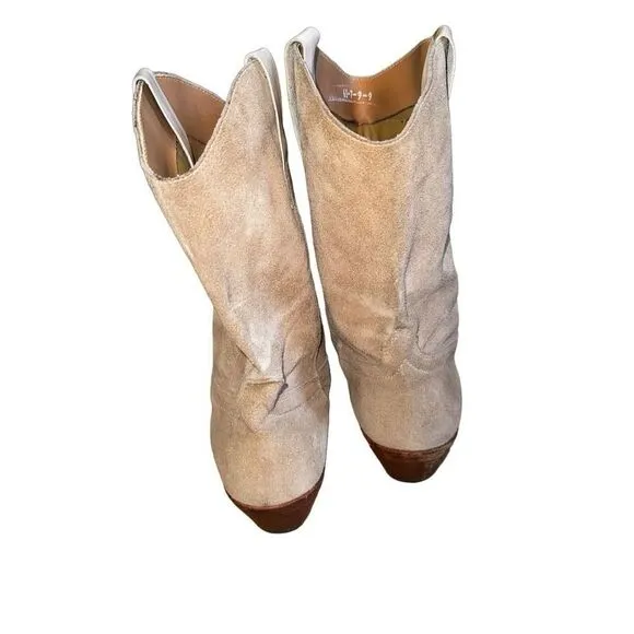 Levi's Vintage Western Leather Suede Tan Cowgirl Boots - Size 9