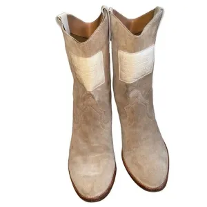 Levi's Vintage Western Leather Suede Tan Cowgirl Boots - Size 9