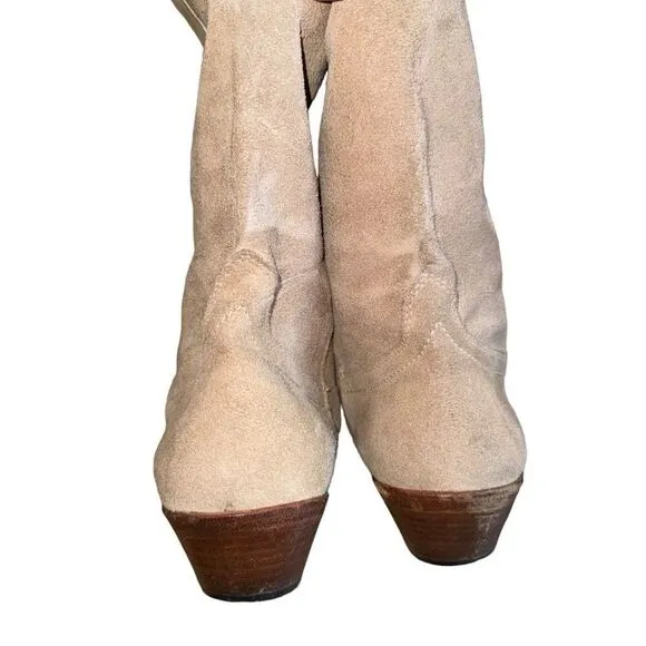 Levi's Vintage Western Leather Suede Tan Cowgirl Boots - Size 9