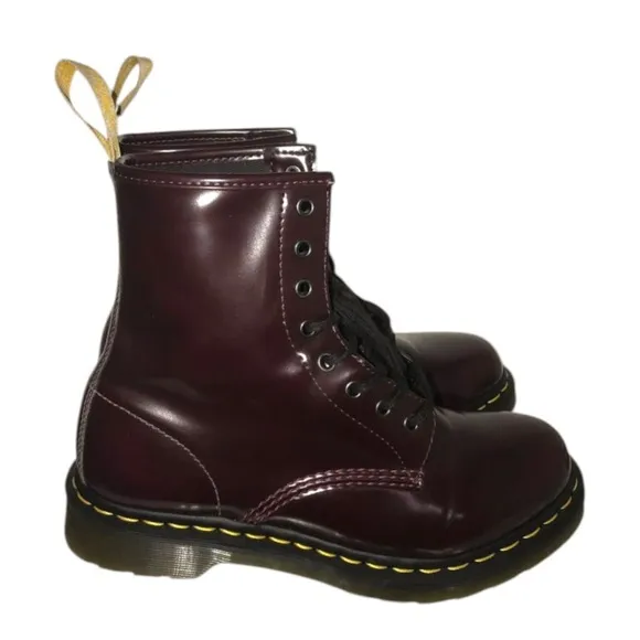 Like-New Dr. Martens, 1460 Vegan Leather Lace Up Cherry Boots Woman’s 10 EU 42