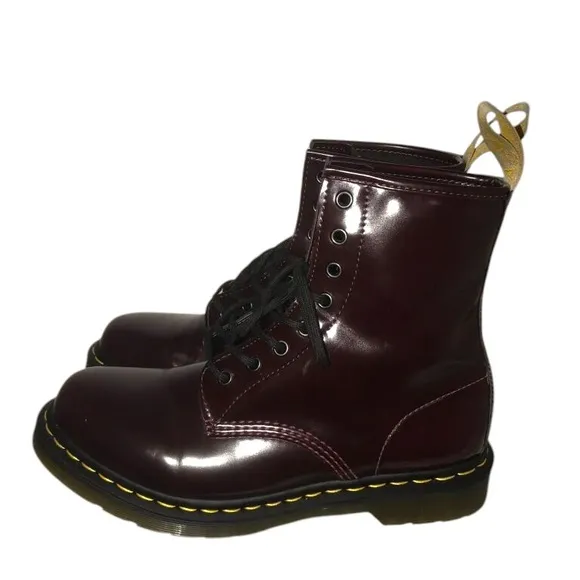 Like-New Dr. Martens, 1460 Vegan Leather Lace Up Cherry Boots Woman’s 10 EU 42
