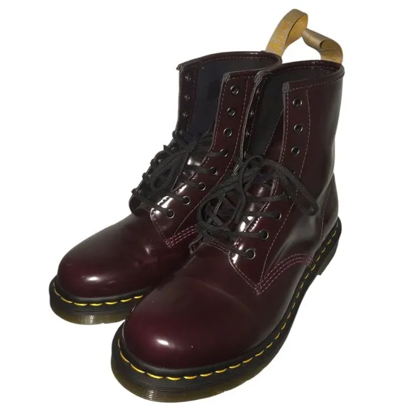 Like-New Dr. Martens, 1460 Vegan Leather Lace Up Cherry Boots Woman’s 10 EU 42