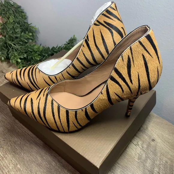Linea Paolo Zebra Heels Brown Black size 11 NWT&amp;Box Gorgeous