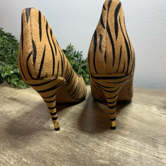 Linea Paolo Zebra Heels Brown Black size 11 NWT&amp;Box Gorgeous
