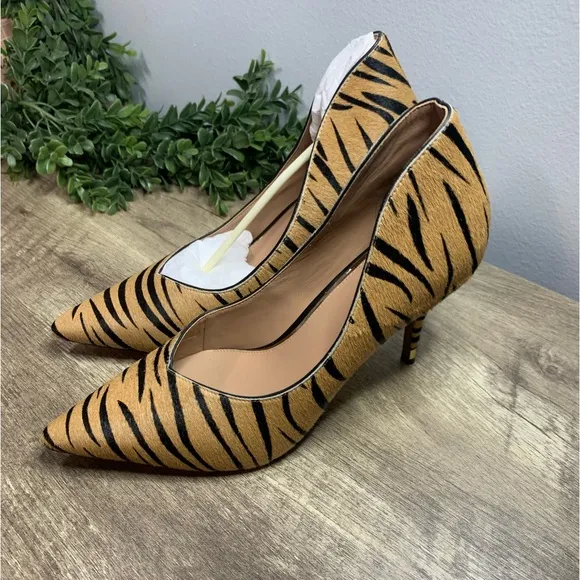 Linea Paolo Zebra Heels Brown Black size 11 NWT&amp;Box Gorgeous