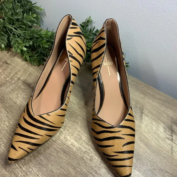 Linea Paolo Zebra Heels Brown Black size 11 NWT&amp;Box Gorgeous