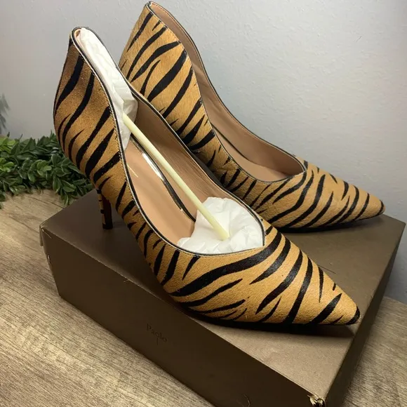 Linea Paolo Zebra Heels Brown Black size 11 NWT&amp;Box Gorgeous