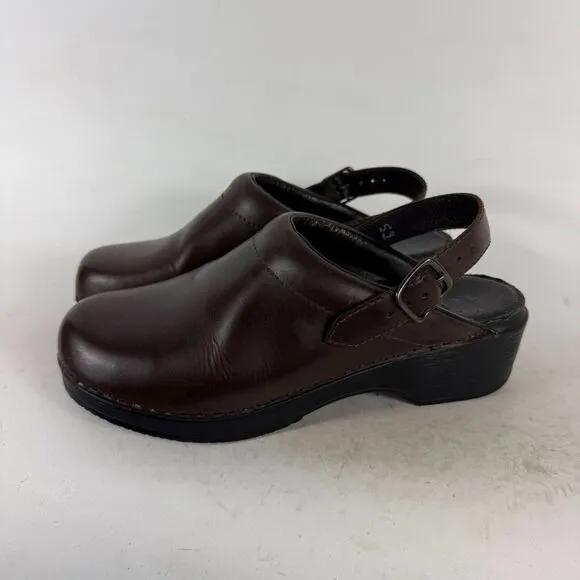 L.L. Bean Mule Clog Women's 9.5 Brown Leather Slip-On Casual Comfort Shoes