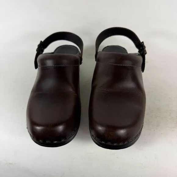 L.L. Bean Mule Clog Women's 9.5 Brown Leather Slip-On Casual Comfort Shoes