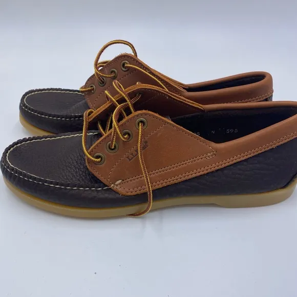 LL bean NEW leather loafers boat shoes narrow