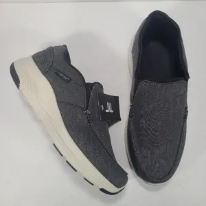 London Fog Collection Easy Fit Daniel Arch Slip On Black Gray Shoes Men Size 11M