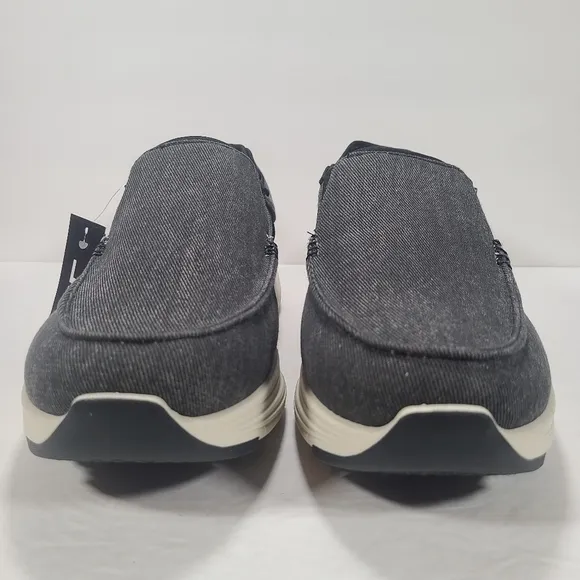 London Fog Collection Easy Fit Daniel Arch Slip On Black Gray Shoes Men Size 11M
