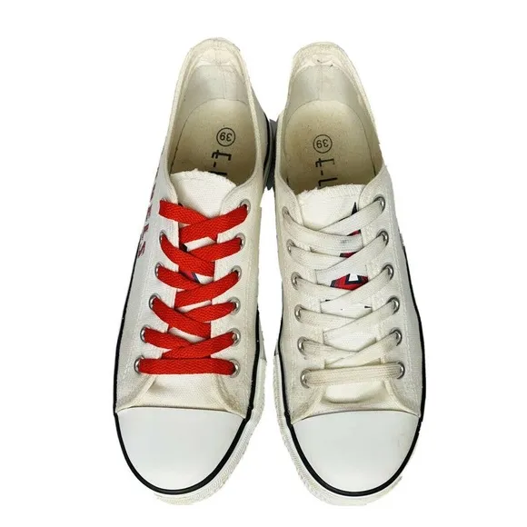 Los Angeles Angels Unisex Canvas Baseball Shoes MLB Sneakers Sz 39 M 6.5 W 8.5