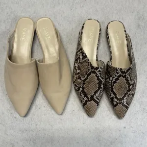 Lot 2 RAYE Women's Size 8.5 Mules Flats Shoes