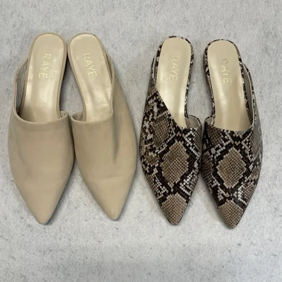 Lot 2 RAYE Women's Size 8.5 Mules Flats Shoes
