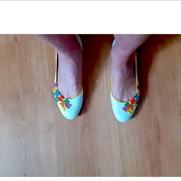 Louis Vuitton Women's White Leather Floral Ballet Flats
