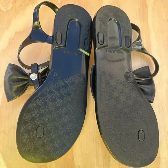 Love Moschino Black Jelly Sandals With Bow Women’s Size 8