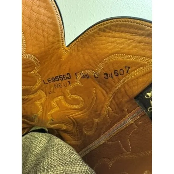 Lucchese Burgundy Maroon Leather Cowboy Western Boots Men’s Size 9.5 D