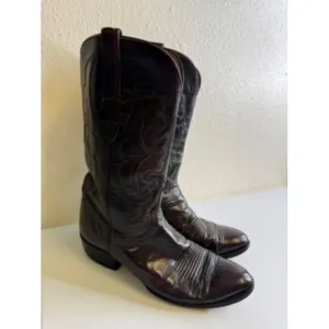 Lucchese Burgundy Maroon Leather Cowboy Western Boots Men’s Size 9.5 D