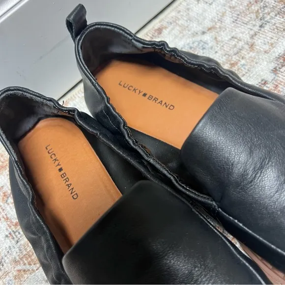 Lucky Brand Shoes Womens 8.5M Maeki Leather Slip On Comfort Loafers