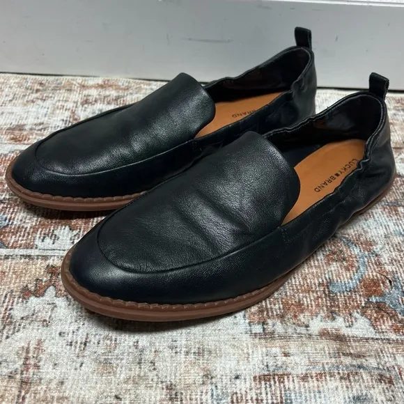 Lucky Brand Shoes Womens 8.5M Maeki Leather Slip On Comfort Loafers