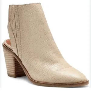 Lucky brand Shyna woman 10M beige ankle booties leather Office Festival event
