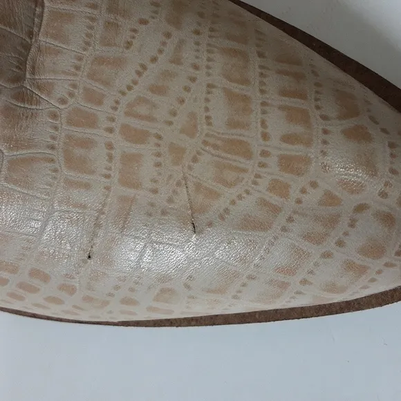 Lucky brand Shyna woman 10M beige ankle booties leather Office Festival event