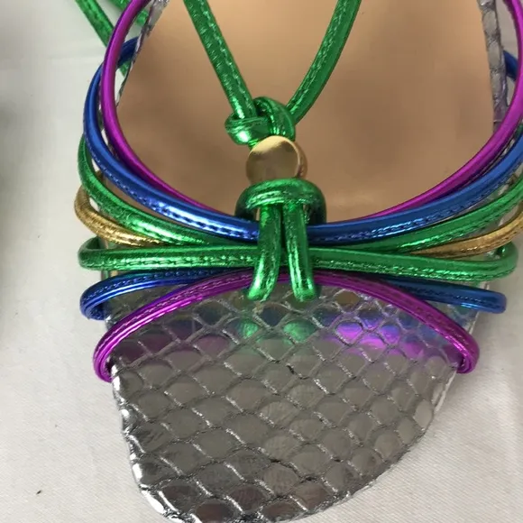 Luisa Barcelos strappy colorful  sandals Sz US 10B NWOT