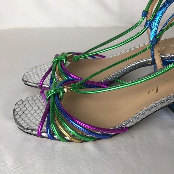 Luisa Barcelos strappy colorful  sandals Sz US 10B NWOT