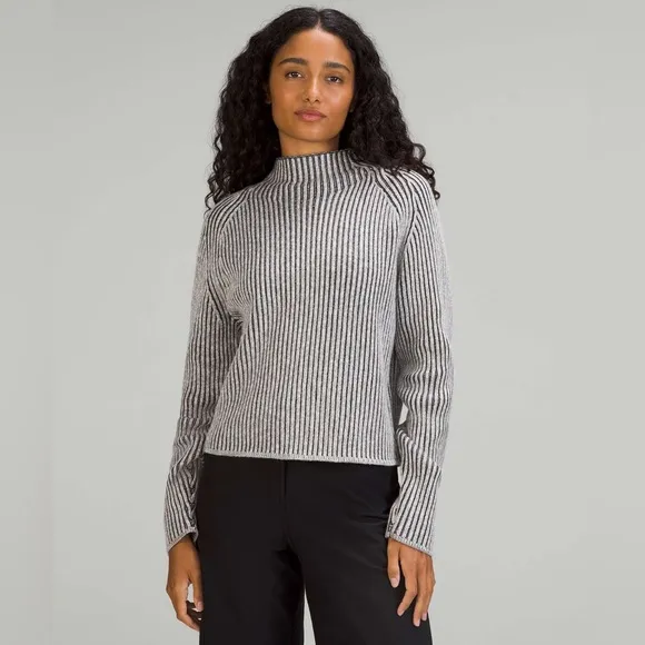 Lululemon Cotton-Cashmere Blend Mock Neck Sweater 8